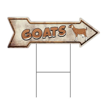 Goats Arrow Yard Sign Funny Home Decor 30in Wide